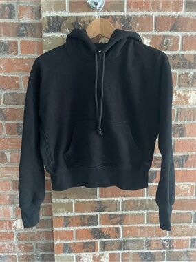 TNA Black Cropped Hoodie Sweatshirt